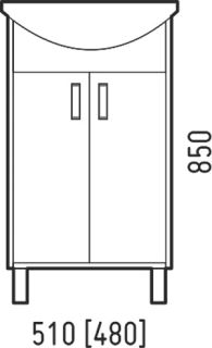 Тумба под раковину Corozo Колор 50см белый SD-00000682